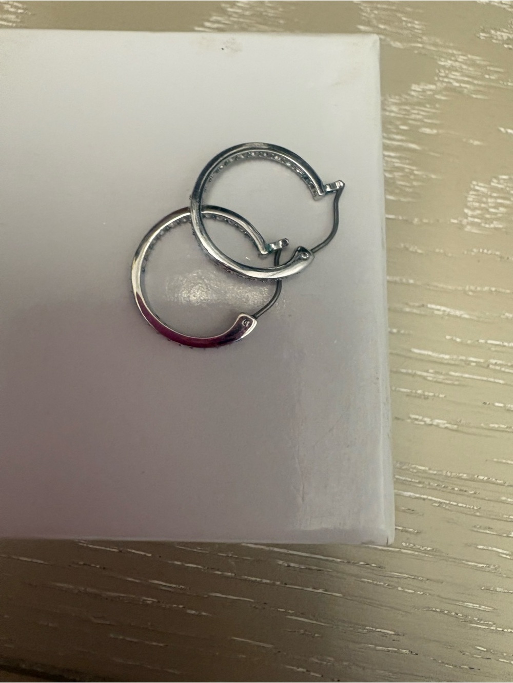 Swarovski Silver Hoop Earrings with Subtle Crystal Accents